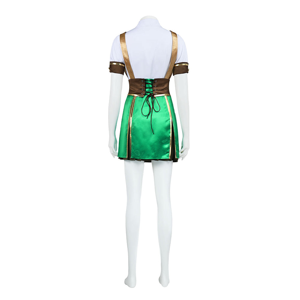 Isekai: Slow Life Female Mushroom Green Skirt Set Halloween Costume