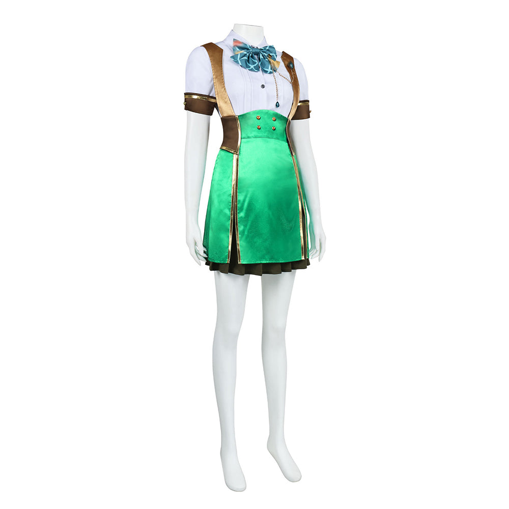Isekai: Slow Life Female Mushroom Green Skirt Set Halloween Costume