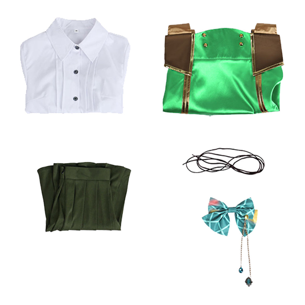 Isekai: Slow Life Female Mushroom Green Skirt Set Halloween Costume