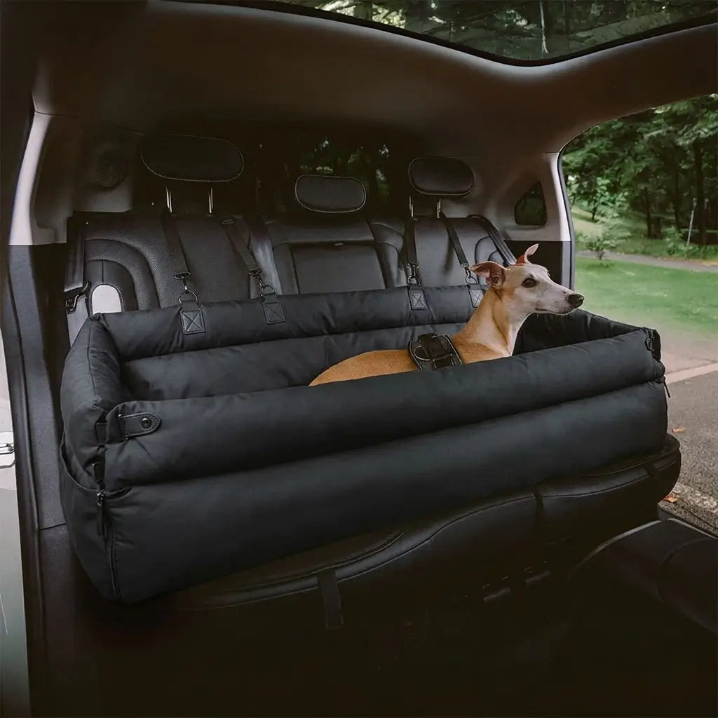 2-in-1 Dog Car Seat & Travel Bed with Safety Leash