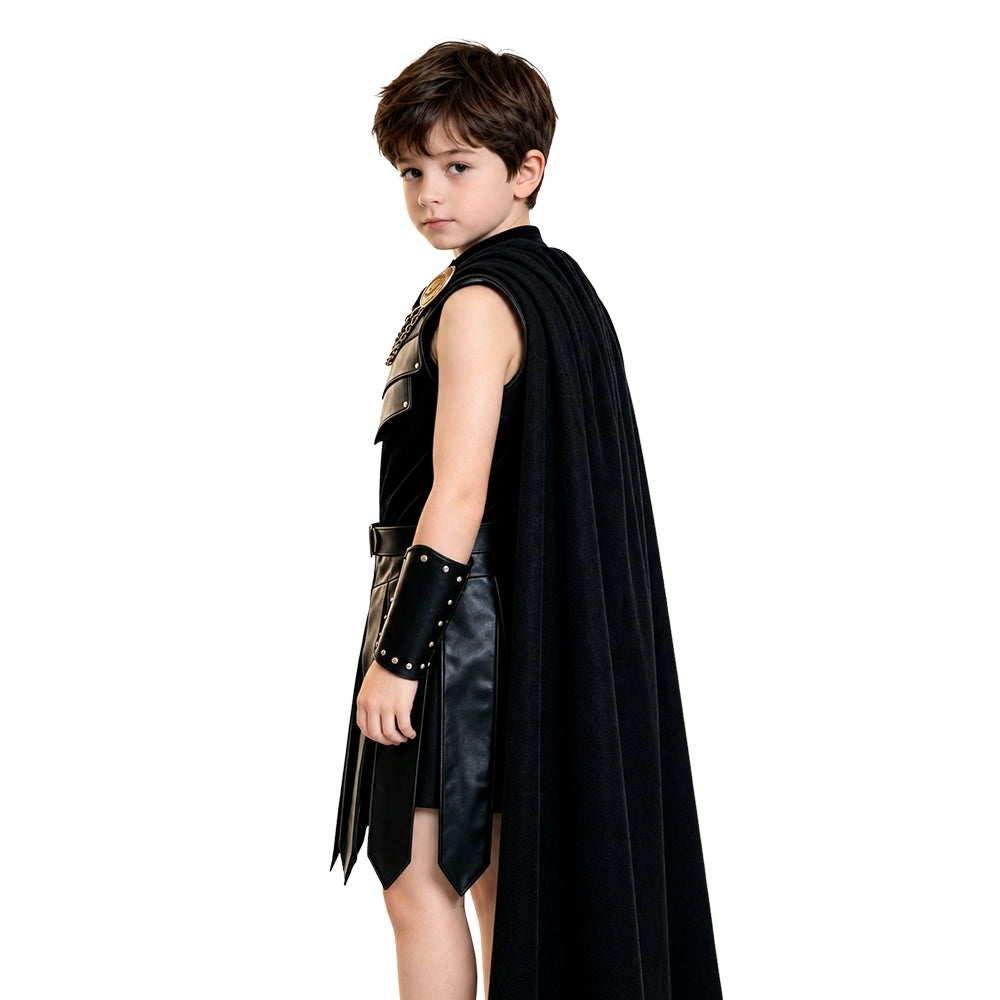 Kids' The Odyssey (2026) Agamemnon Black Warrior Set Halloween Costume