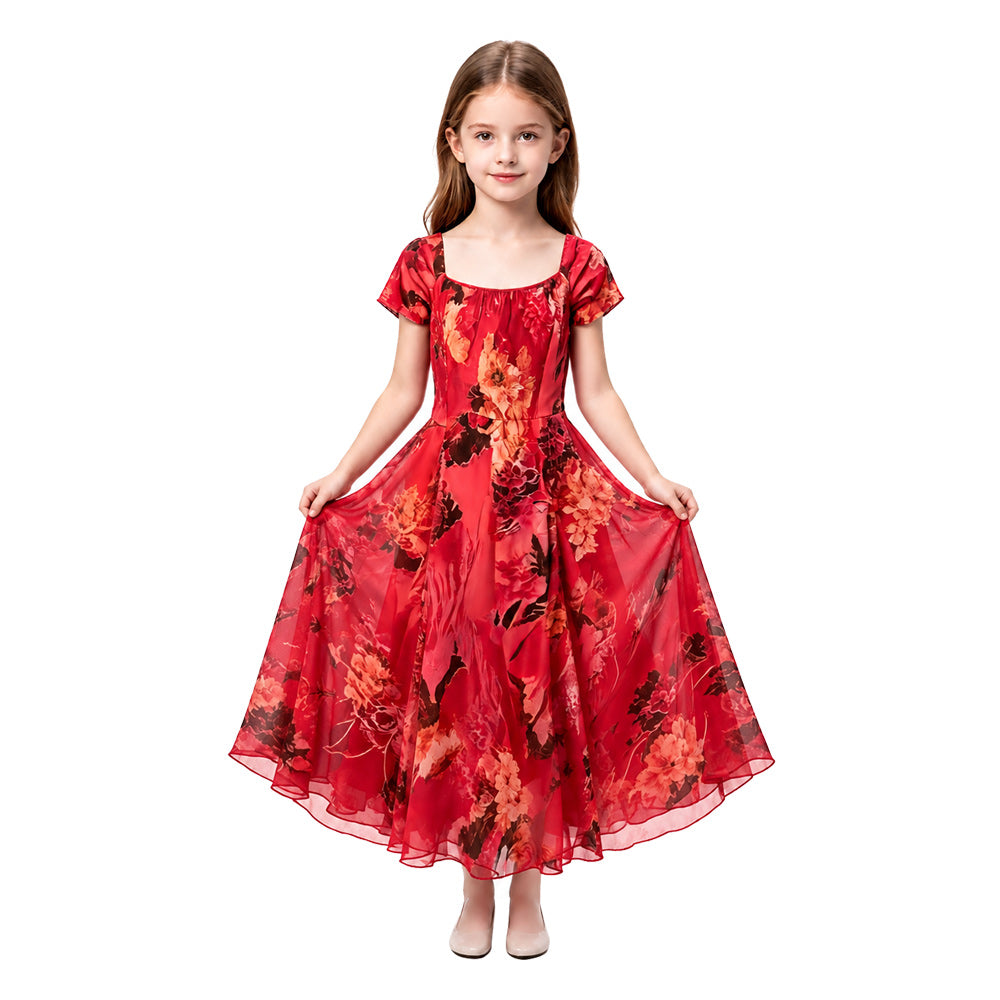 Kids' Widow's Bay (2026) Patricia Moyer Red Floral Dress Halloween Costume