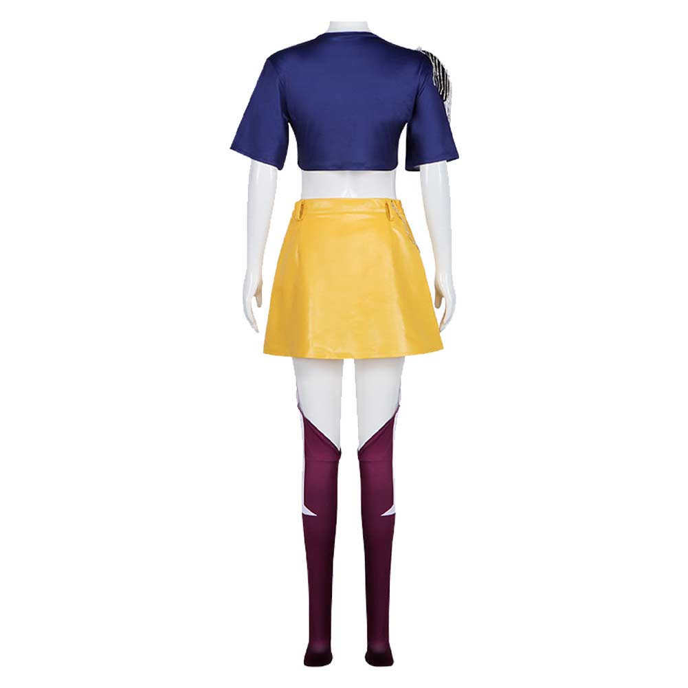 Mira Blue Crop Top Yellow Skirt Set Halloween Costume