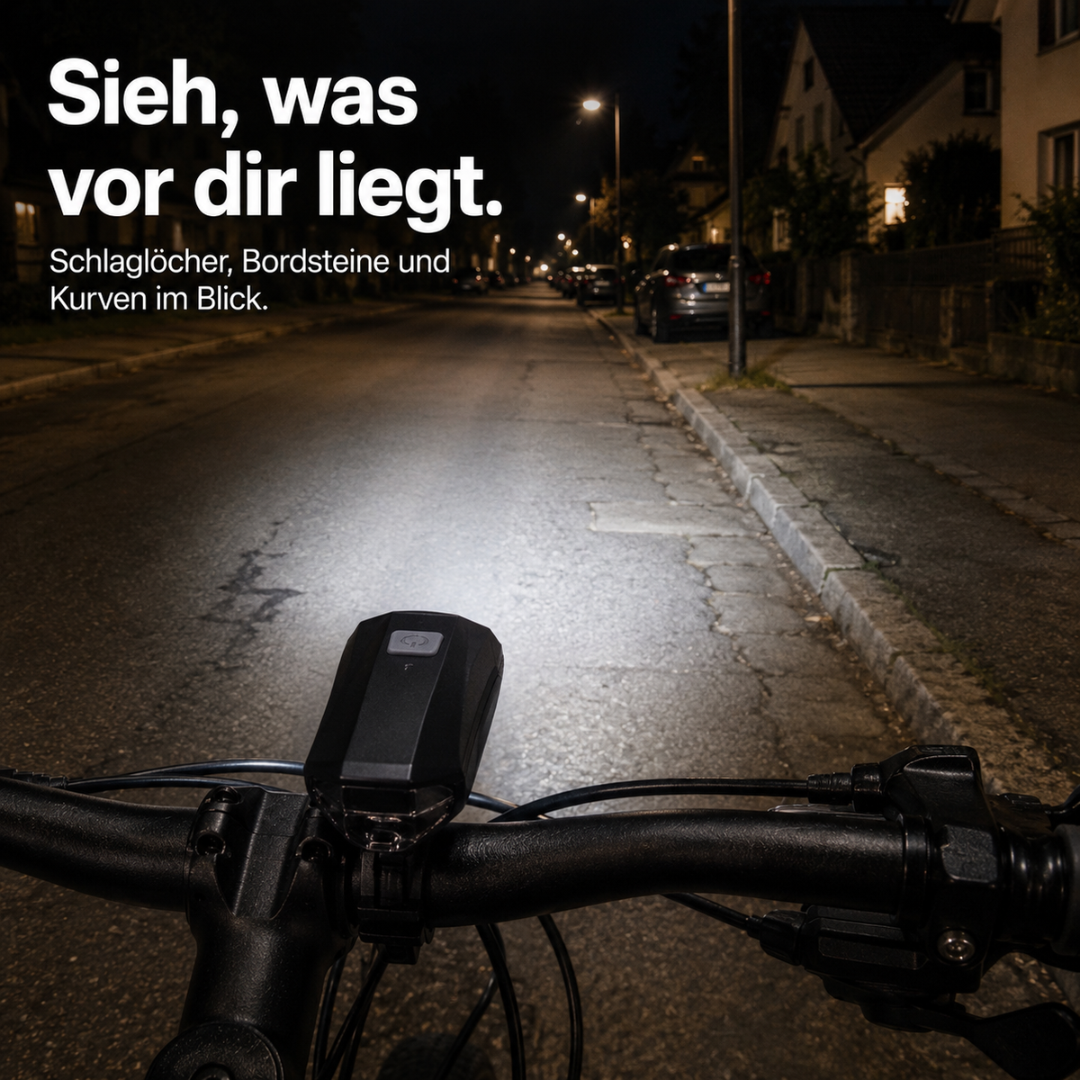 Rechargeable Bicycle Front Light – 60 Lux Automatic Bike Light