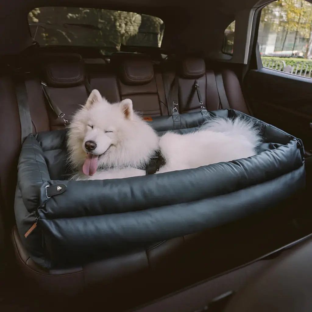 2-in-1 Dog Car Seat & Travel Bed with Safety Leash