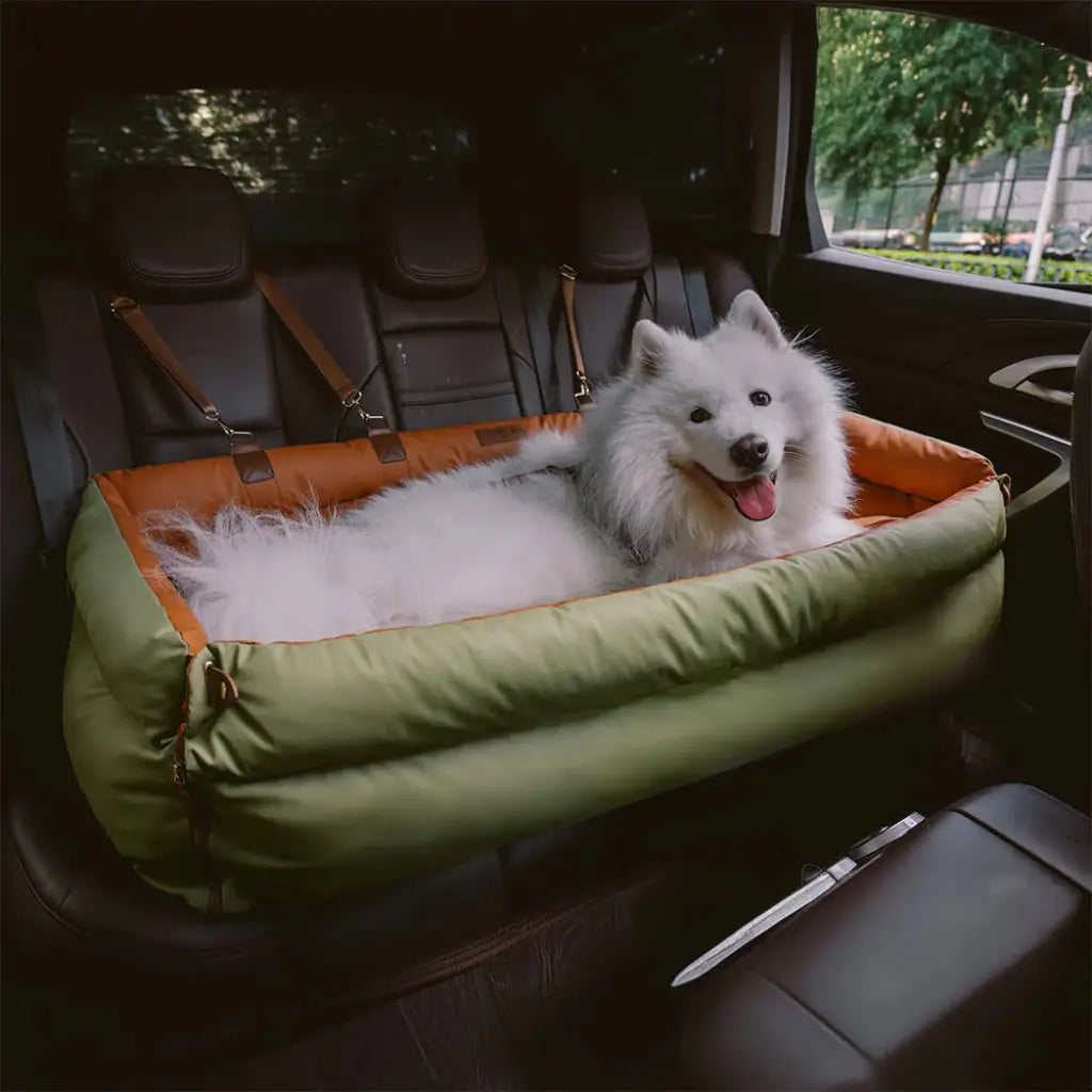 2-in-1 Dog Car Seat & Travel Bed with Safety Leash