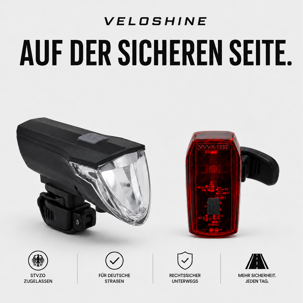 Rechargeable Bicycle Front Light – 60 Lux Automatic Bike Light
