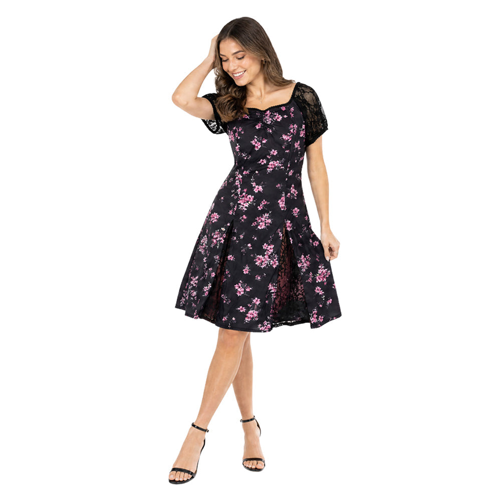 Obsession (2026) Nikki Freeman Black Floral Dress Halloween Costume