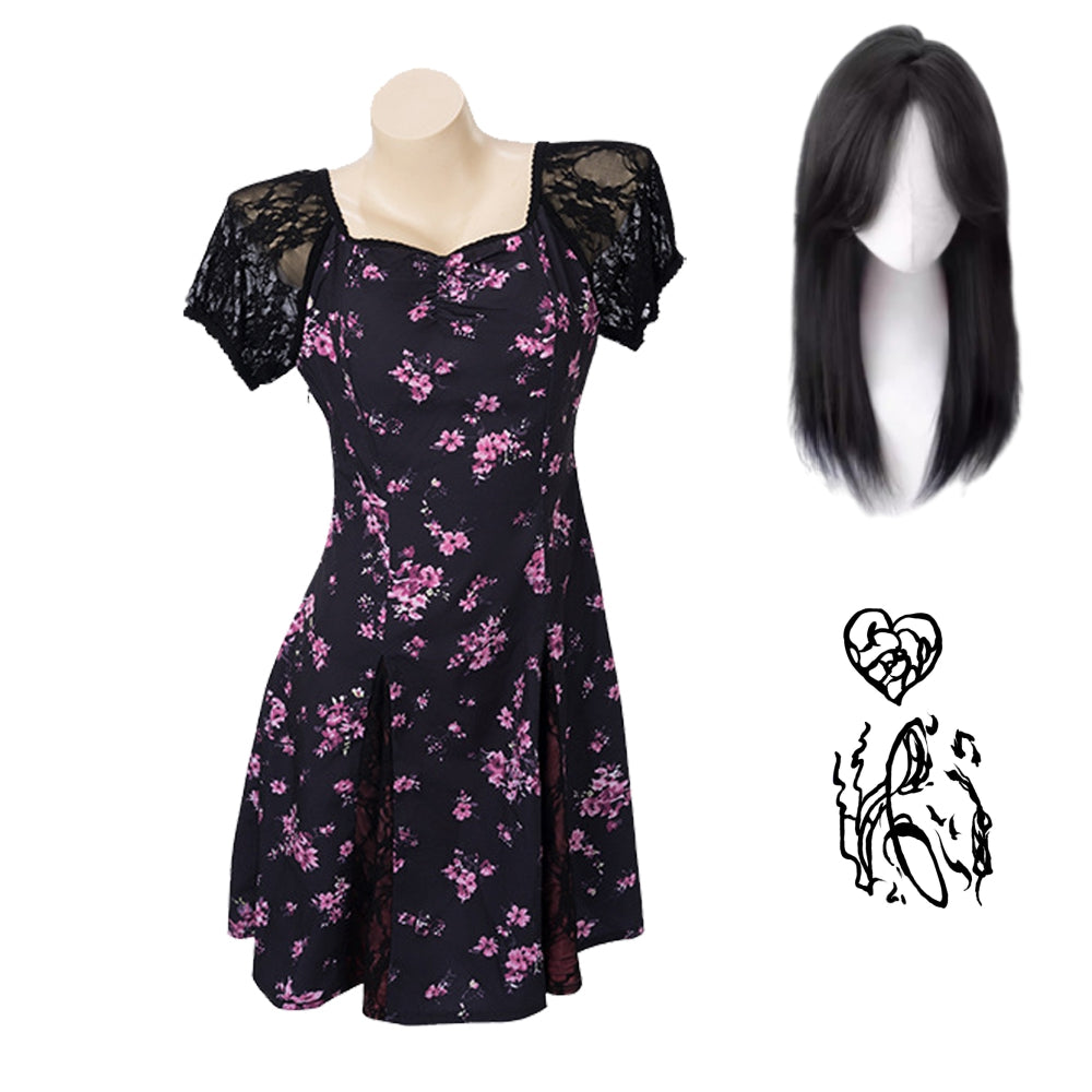 Obsession (2026) Nikki Freeman Black Floral Dress Halloween Costume