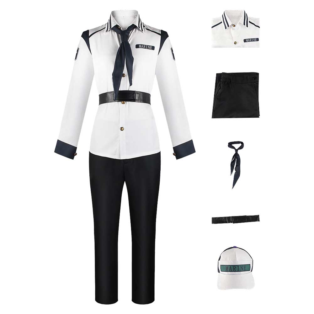 One Piece Live-action 2 (2026) Koby White Marine Uniform Set Halloween Costume