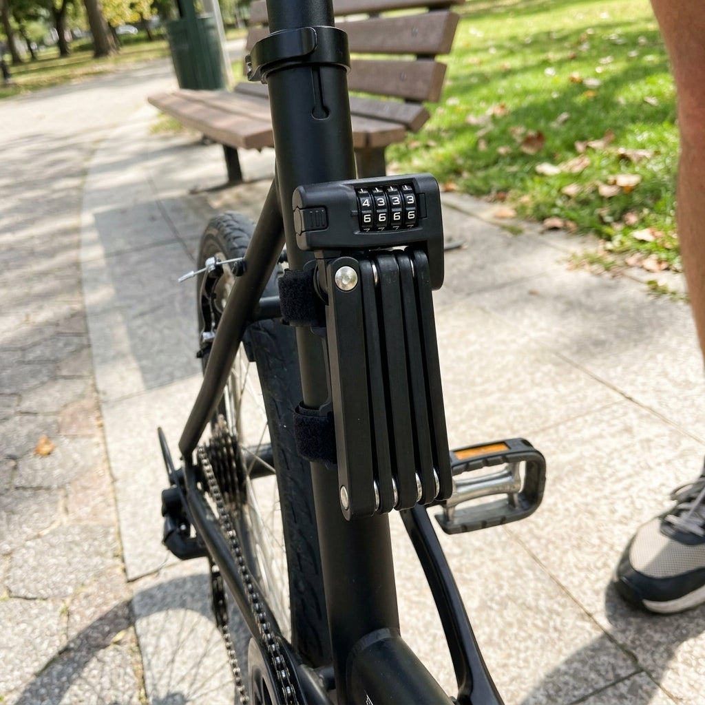 Heavy-Duty Folding Bike Lock – 4-Digit Combination & Frame Mount