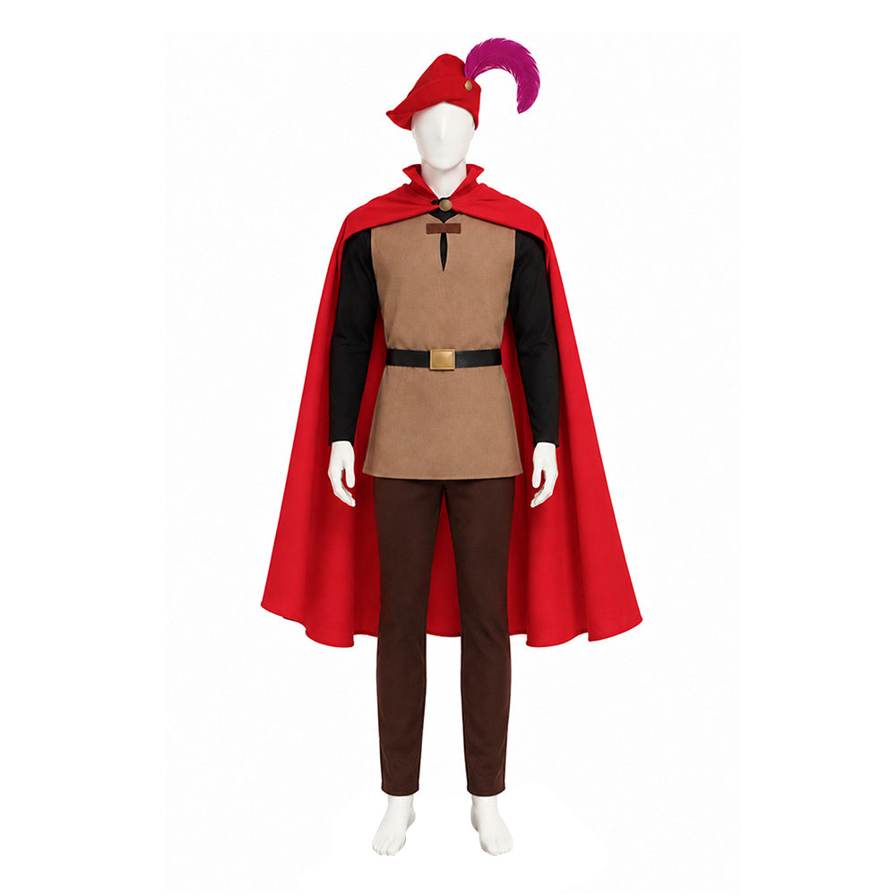Sleeping Beauty Prince Phillip Red Cloak Set Halloween Costume