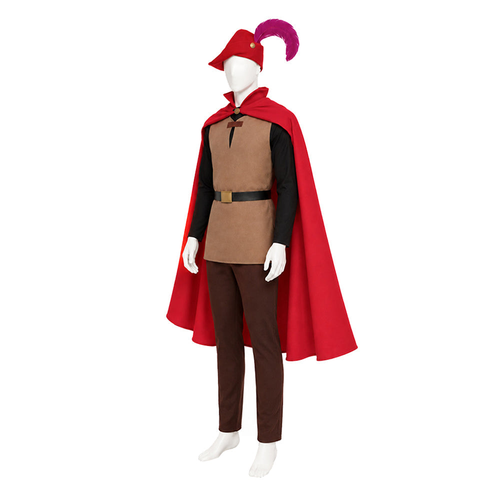 Sleeping Beauty Prince Phillip Red Cloak Set Halloween Costume