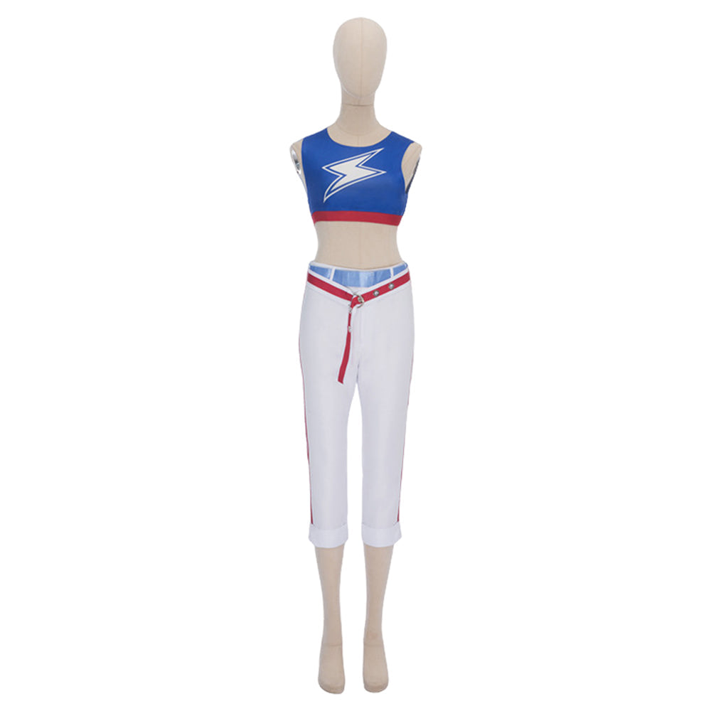 Tamamo Cross Blue White Jacket Pants Set Halloween Costume