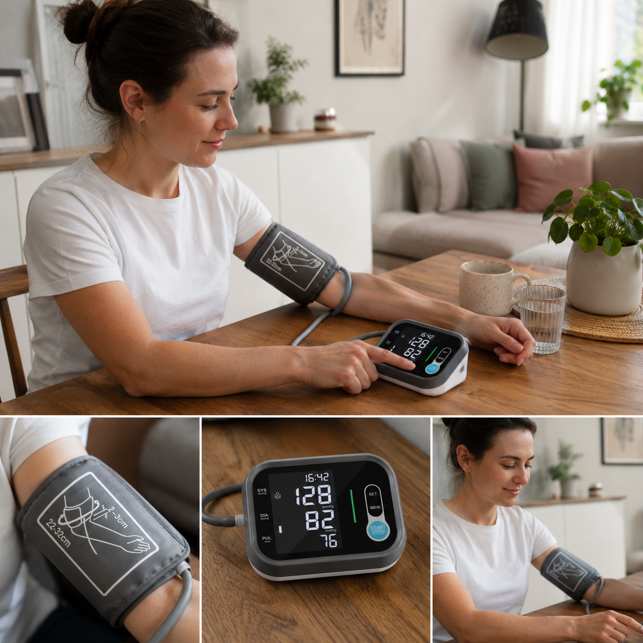 Upper Arm Blood Pressure Monitor – Large LCD & Dual User Memory