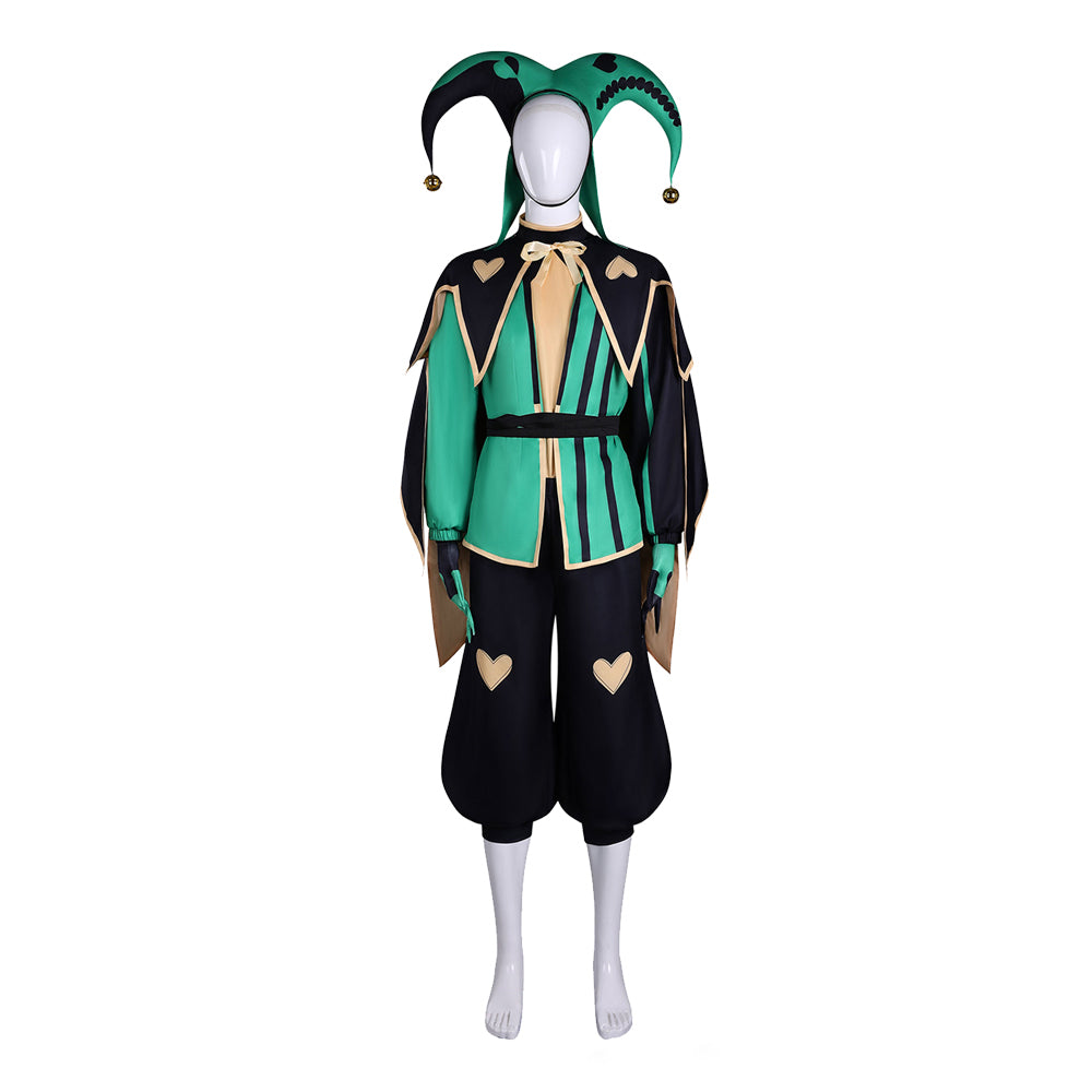 The Freak Circus Harlequin Green Black Clown Set Halloween Costume