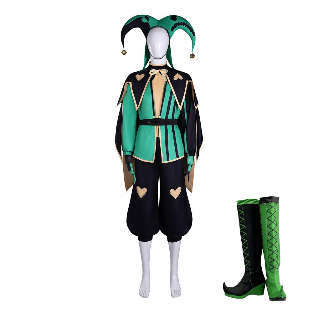 The Freak Circus Harlequin Green Black Clown Set Halloween Costume