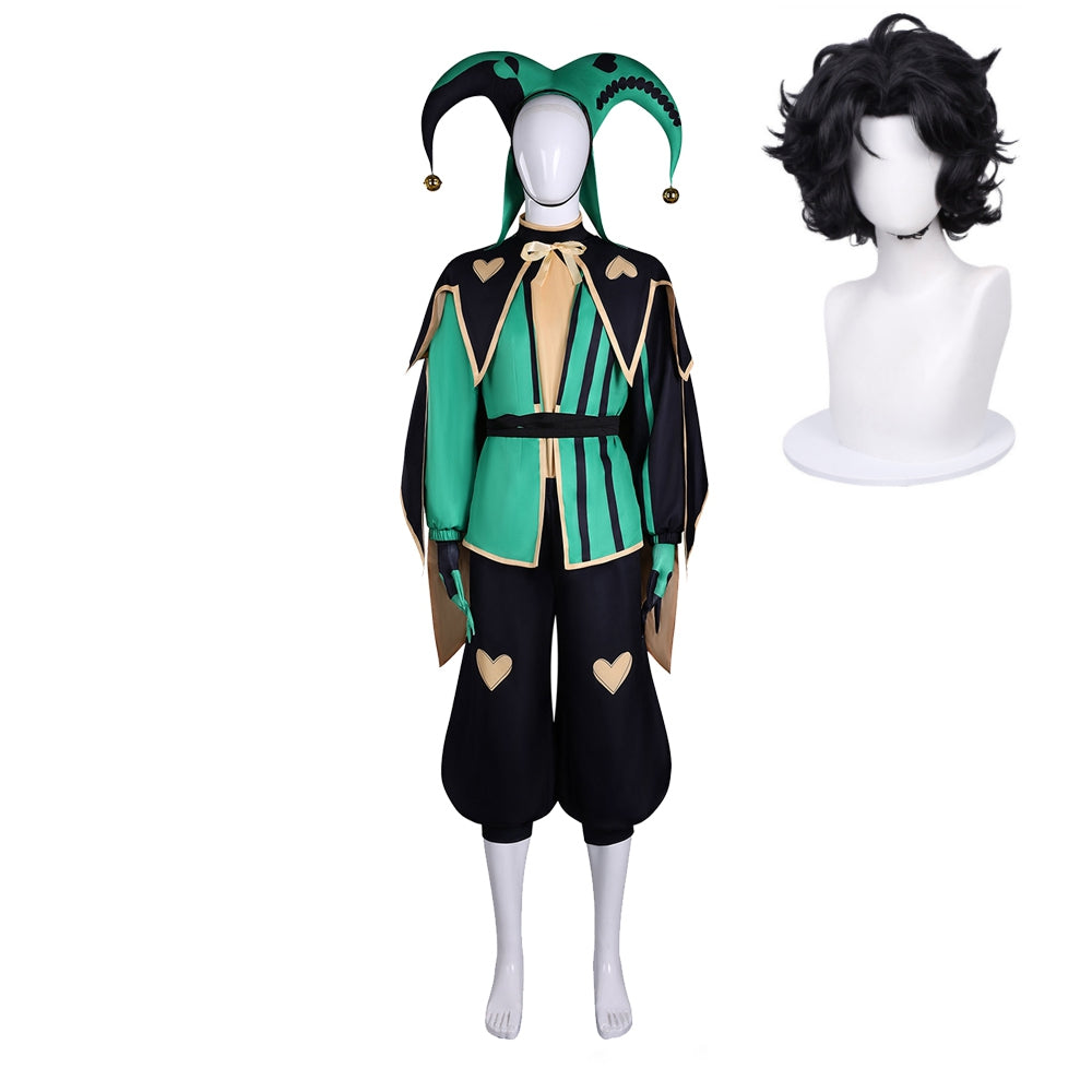 The Freak Circus Harlequin Green Black Clown Set Halloween Costume