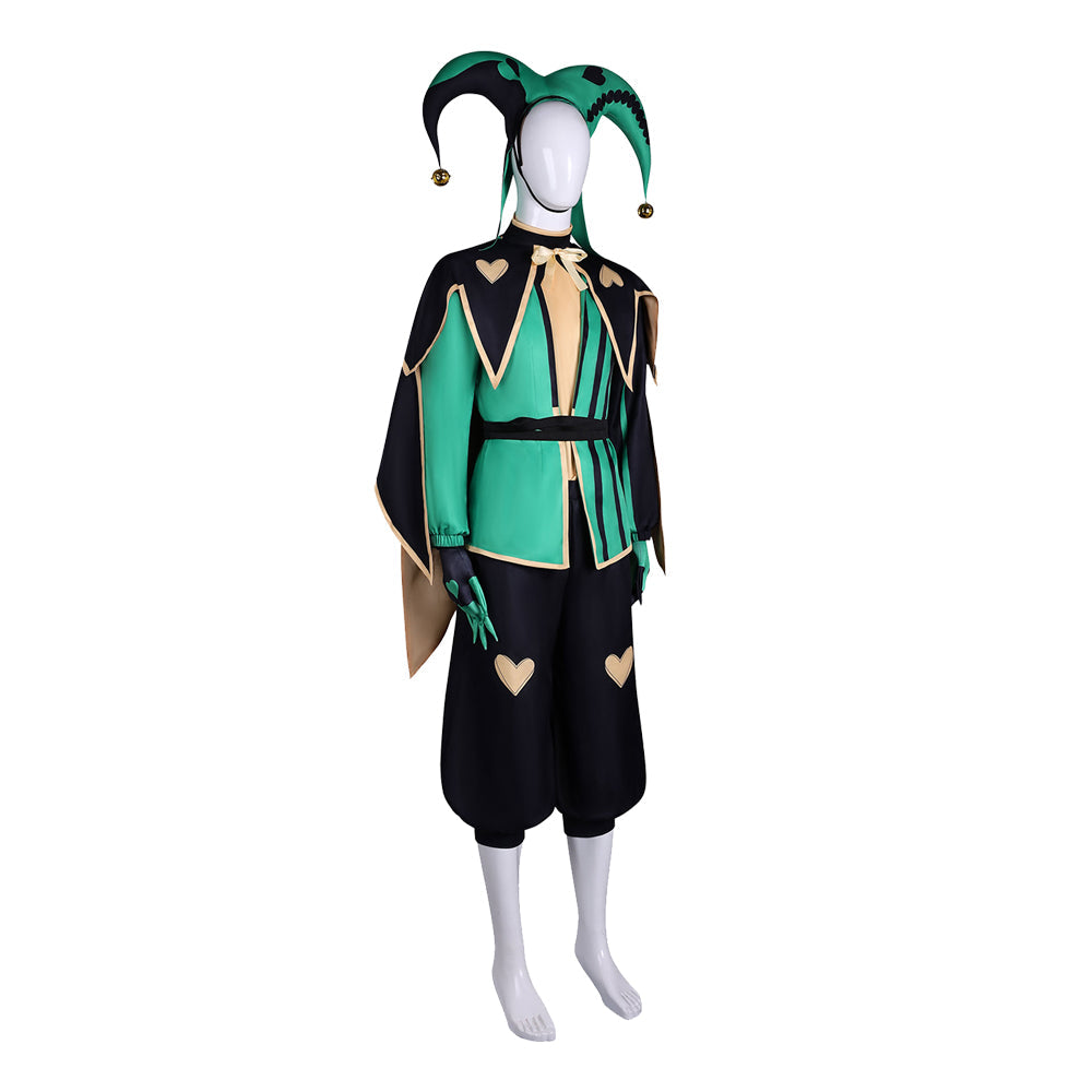 The Freak Circus Harlequin Green Black Clown Set Halloween Costume