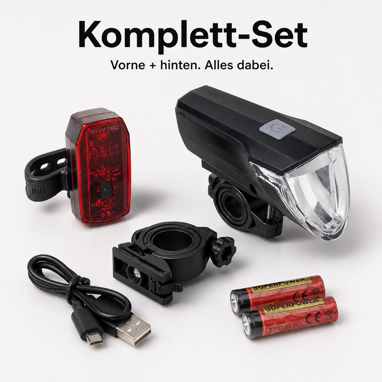 Rechargeable Bicycle Front Light – 60 Lux Automatic Bike Light