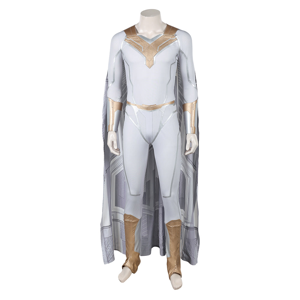 VisionQuest (2026) White Vision Jumpsuit Cloak Halloween Costume