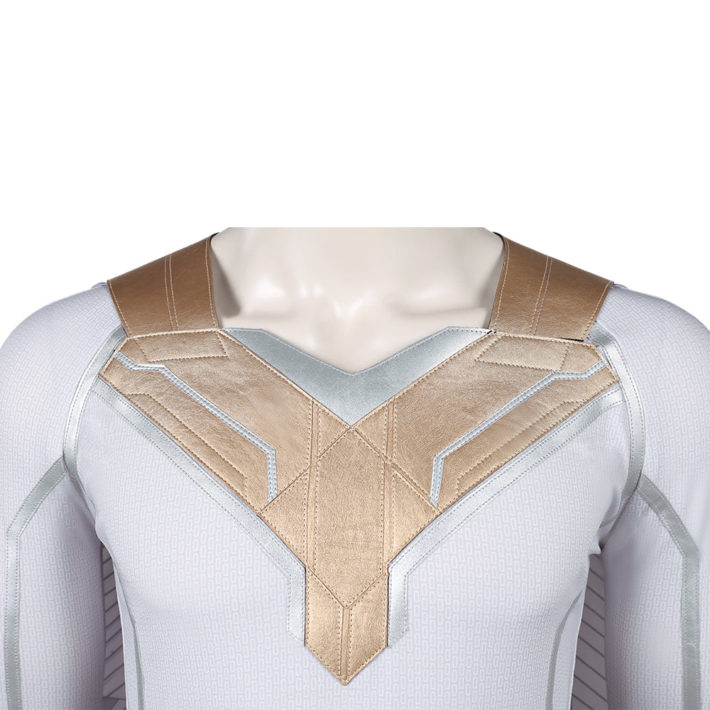 VisionQuest (2026) White Vision Jumpsuit Cloak Halloween Costume