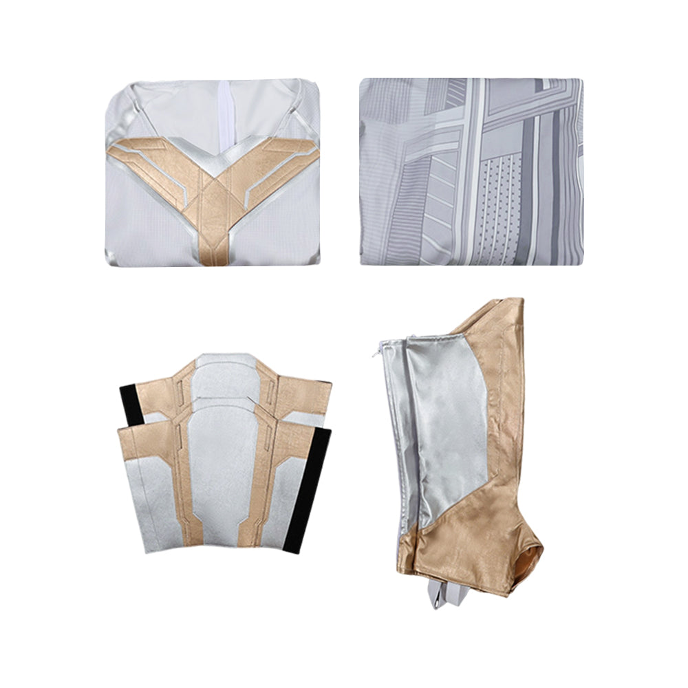 VisionQuest (2026) White Vision Jumpsuit Cloak Halloween Costume